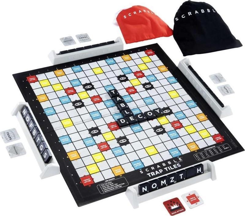 Scrabble Trap Tiles Türkçe HMD14 Genç Yetişkinler veya Ailelerin Oyun Gecesi İçin Hediye