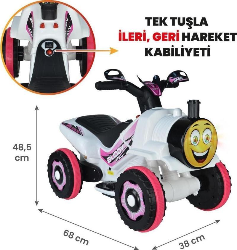 6V Akülü ATV Buddy Beyaz Prenses