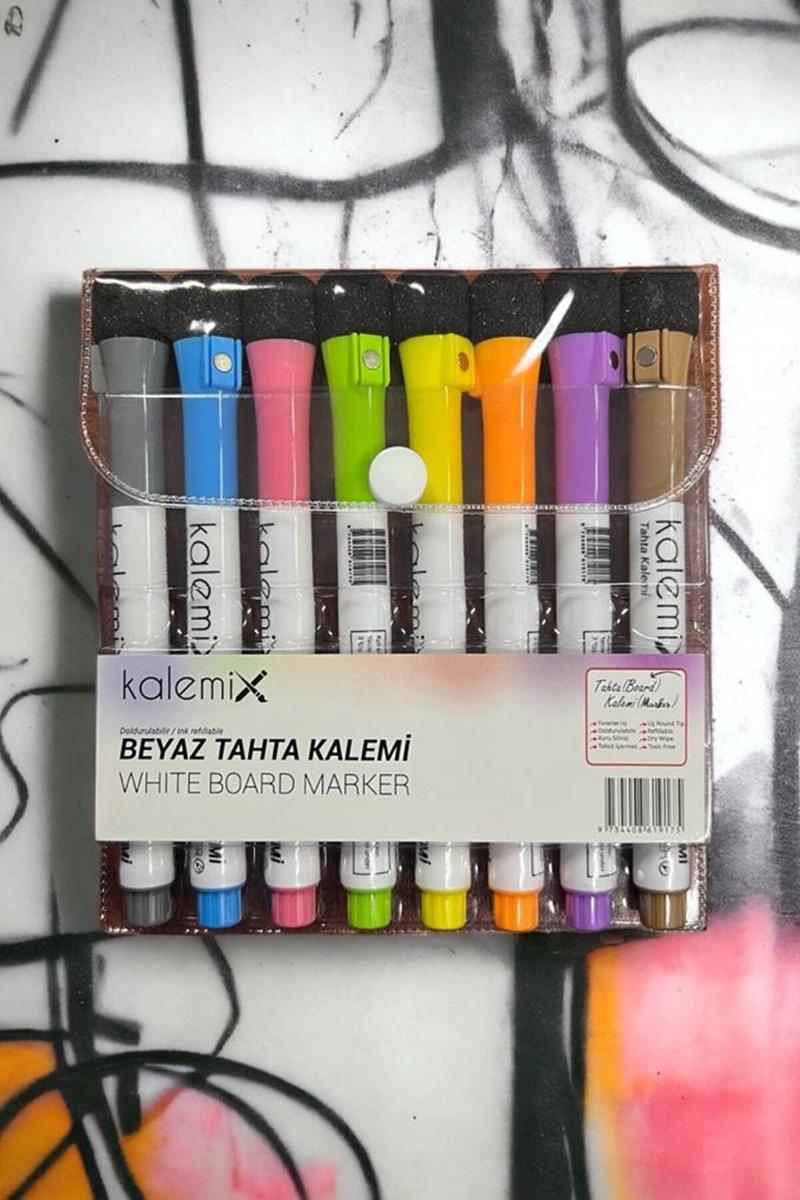 Mini Beyaz Tahta Kalemi Buzdolabı Magnet Kalemi Yazı Tahtası Kalemi 8'Li Set