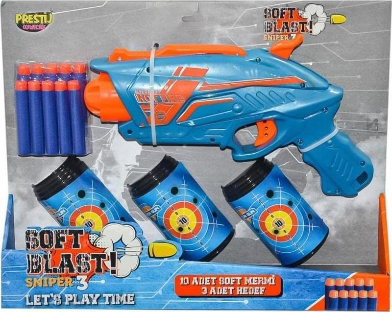 Sniper 3 Soft Blast Dart Fırlatıcı Hedefli Oyuncak