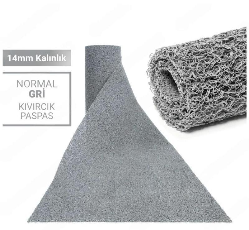 100X150CM GRİ KIVIRCIK PASPAS-HALI KAYMAZ YOLLUK LİDYA 14MM