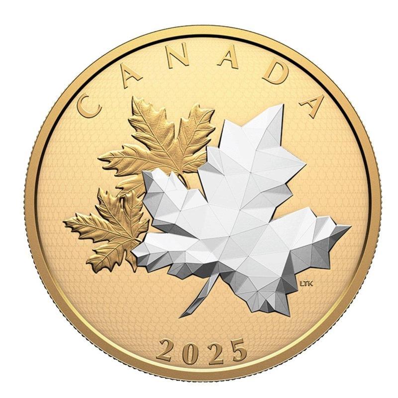 Maple Leaves in Motion 2025 Altın Kaplama Gümüş Sikke Coin