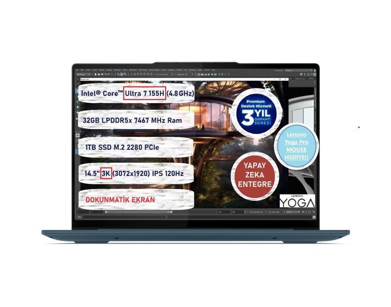 Yoga Pro 7 14IMH9 Intel® Core™ Ultra 7 155H 32GB 1tb SSD 14,5" 83E200AQTR Freedos Dokunmatik Bilgisayar