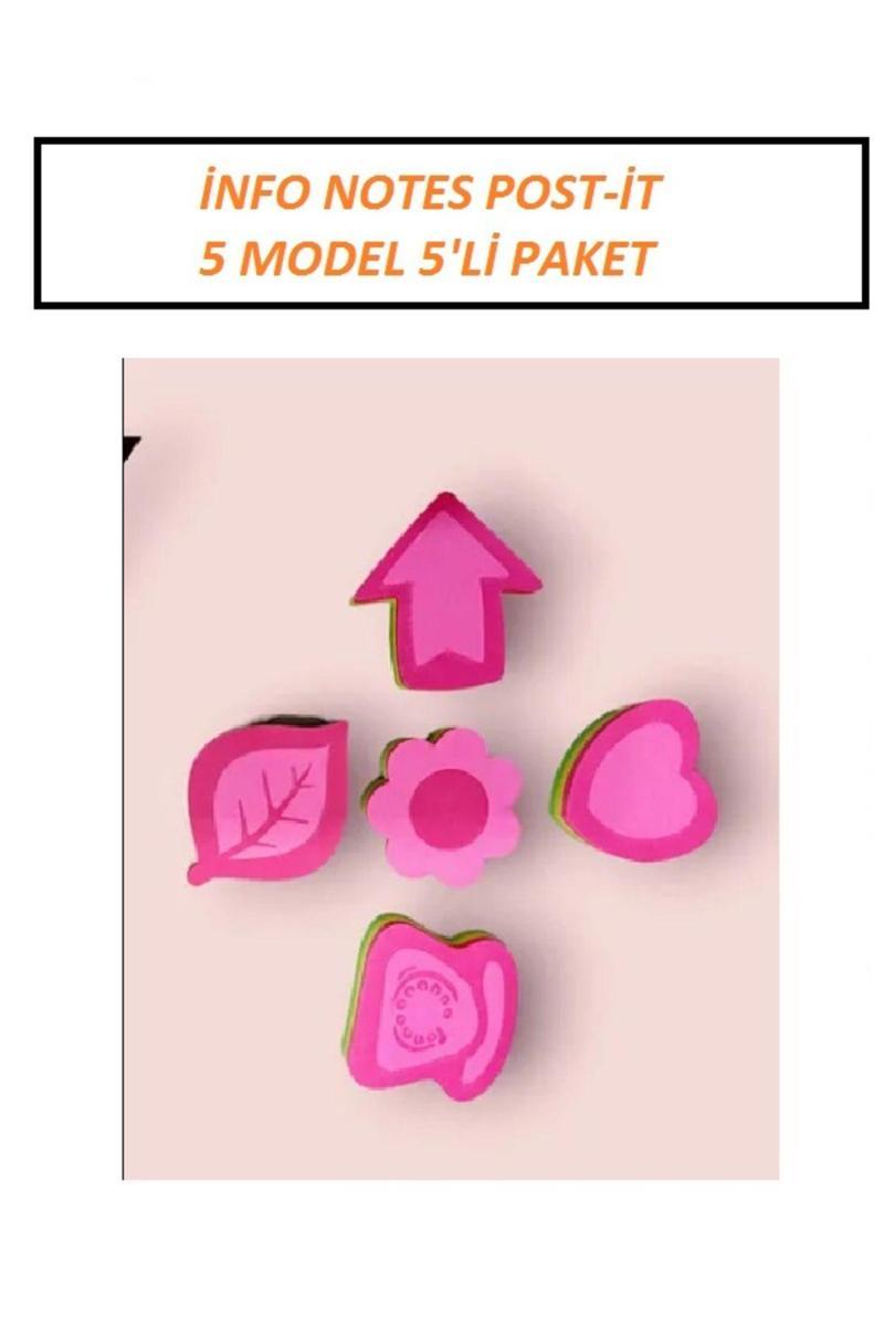İnfo Notes Şekilli Yapışkanlı Kağıt Pos-İt 5X5 Cm 100 Lü 3 Renk