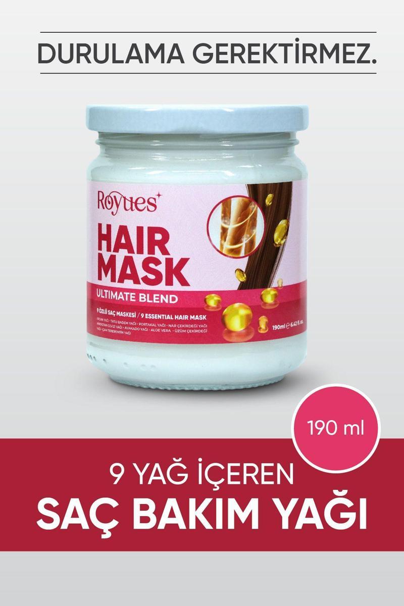 Saç Maskesi - 9 Özlü Saç Bakım Yağı- Yıpranmış Saç Besleyici Güçlendirici Saç Maskesi - Hair Mask