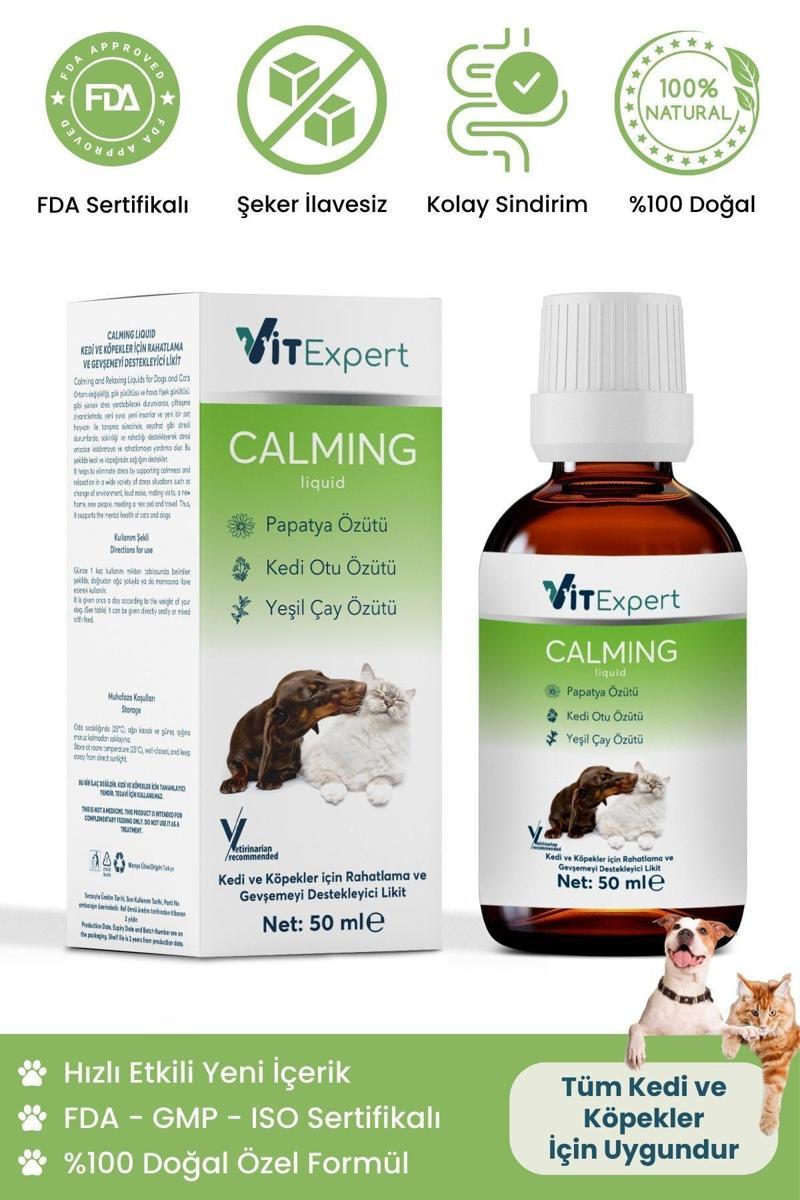 Kedi,Ve,Köpekler,İçin,%100,Doğal,Anti,Stress,Sakinleştirici,Ve,Rahatlatıcı,Calming,Liquid,Damla,50Ml