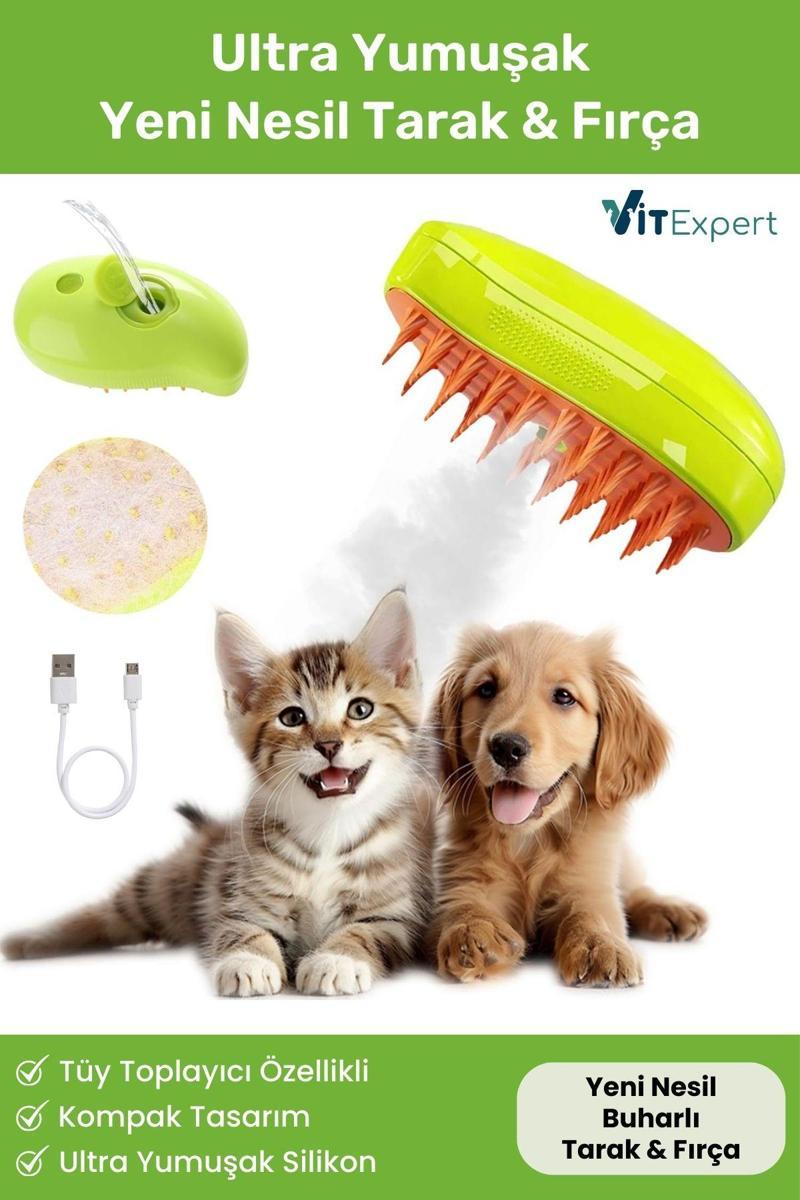 Yeni,Nesil,Şarjlı,Buharlı,Kedi,&,Köpek,Tarağı,Ultra,Yumuşak,Silikon,Tüy,Toplayıcı,Yıkama,Fırçası