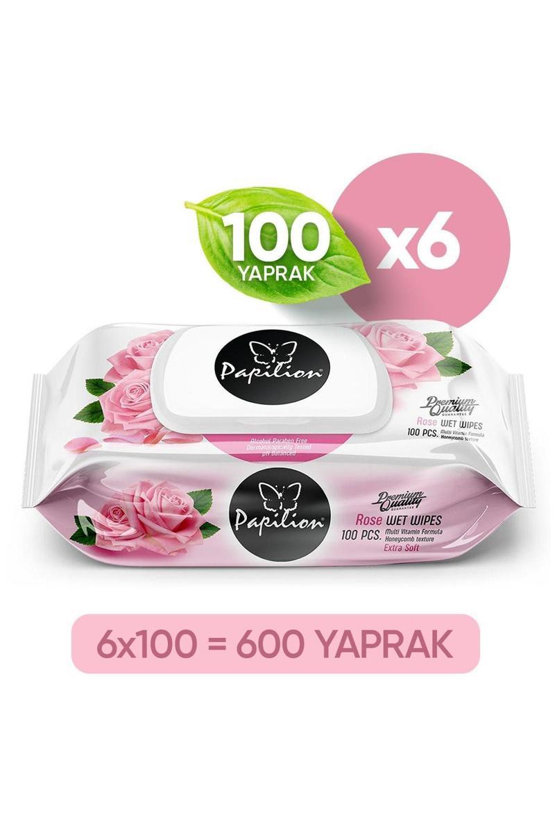 Premium Gül Özlü Ekstra Soft Islak Havlu 100x6 - 600 Yaprak