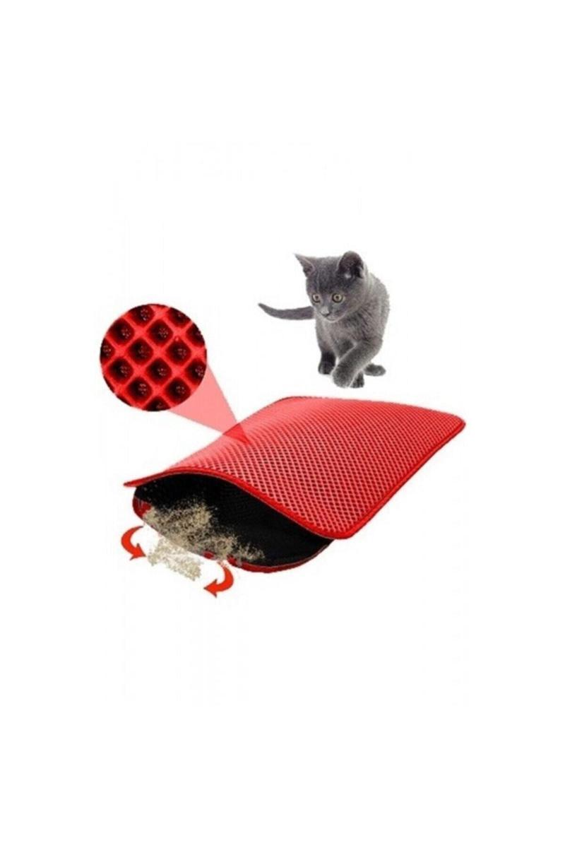 60 X 40 Cm Kırmızı Elekli Paspas & Kedi Tuvaleti Önü Paspası