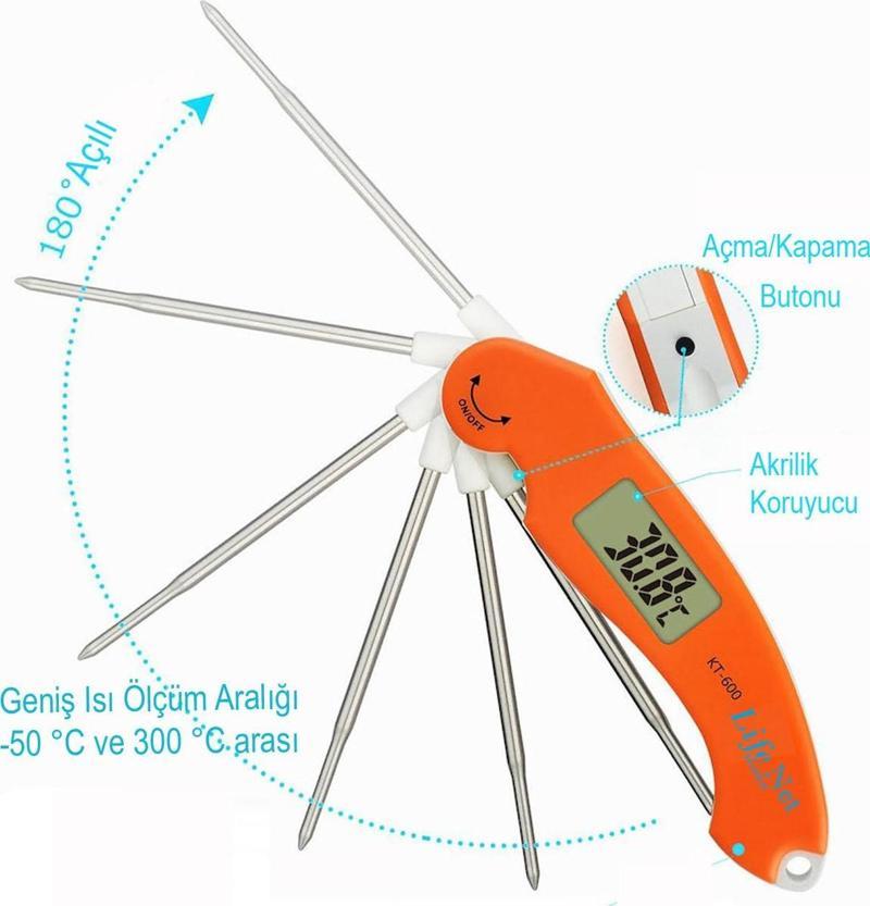 Dijital Yemek Gıda Mutfak Termometre Sıcaklık Ölçer Kt-600