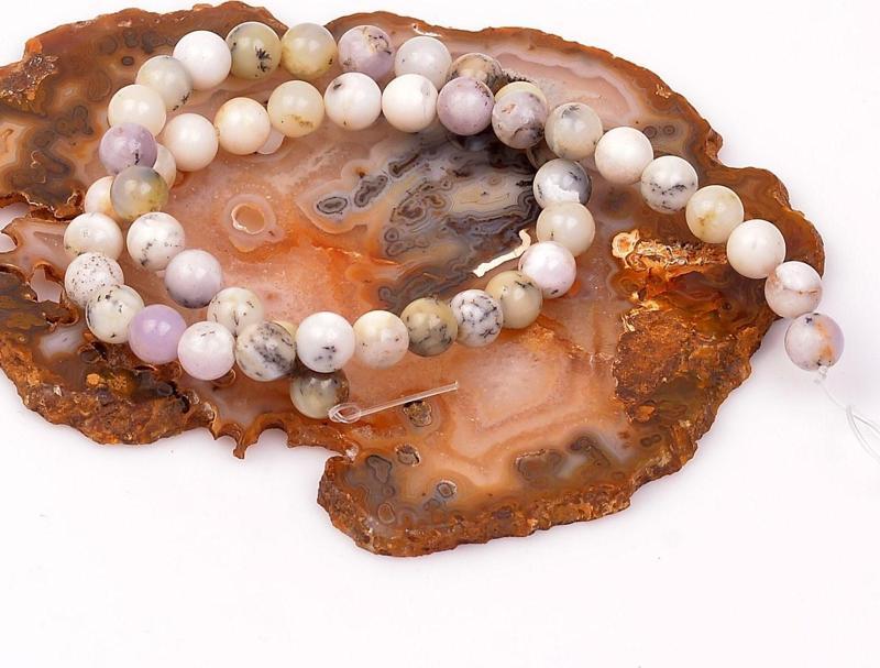 Dentritli Opal Taşı Dizi ( 8 mm ) - Merlinit