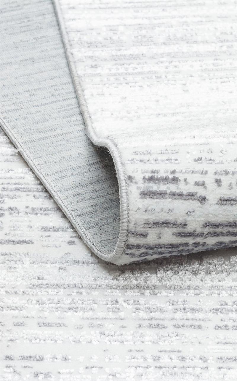 Sateen Koleksiyonu Makinede yıkanabilen, kolay kullanımlı kaymaz taban halı ST101 Açık Gri