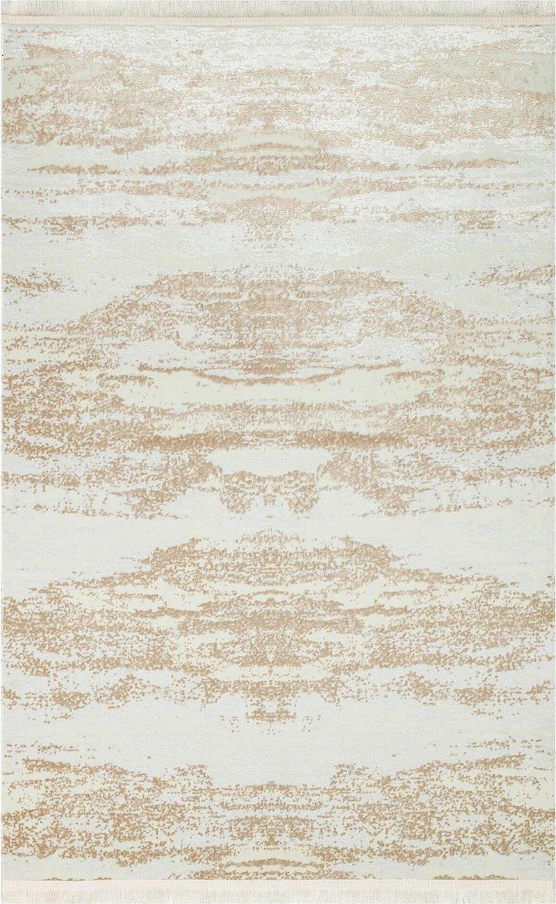 Sateen Koleksiyonu Makinede yıkanabilen, kolay kullanımlı kaymaz taban halı ST01 Krem Bej