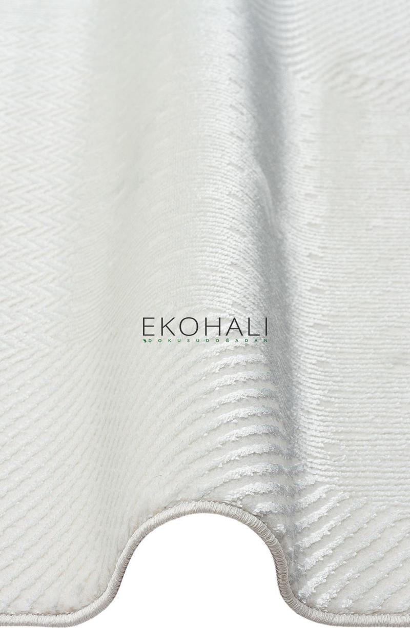 Sateen Lüks Koleksiyonu Kolay Kullanımlı Hav Vermez Sık Dokuma Modern Halı STLUX02 Krem