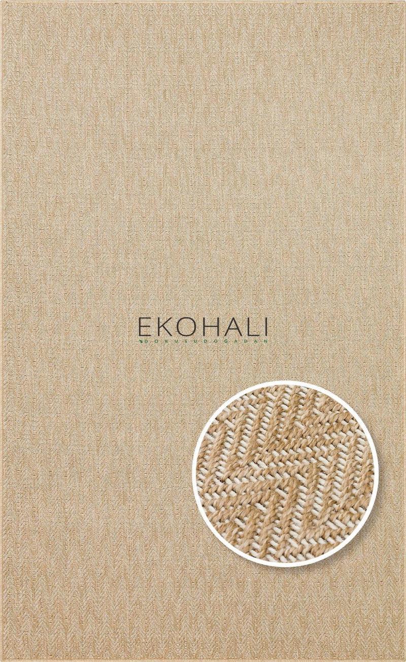 Ventura Koleksiyonu Örgülü Naturel Dekoratif Halı VNT 02 Natural White