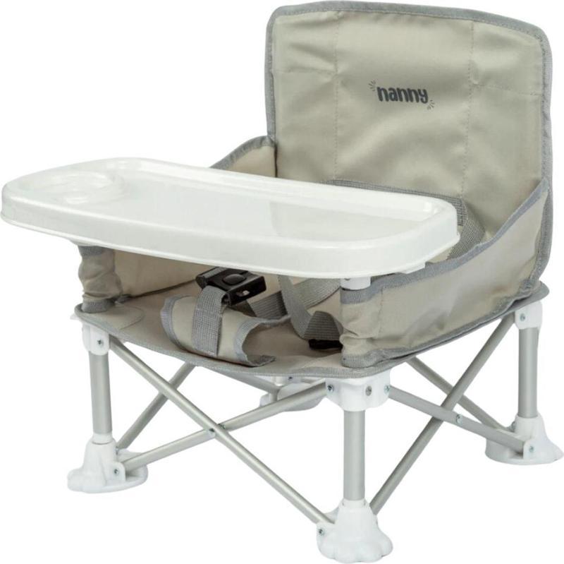 Deluxe Portatif Katlanabilir Mama Sandalyesi Açık Gri