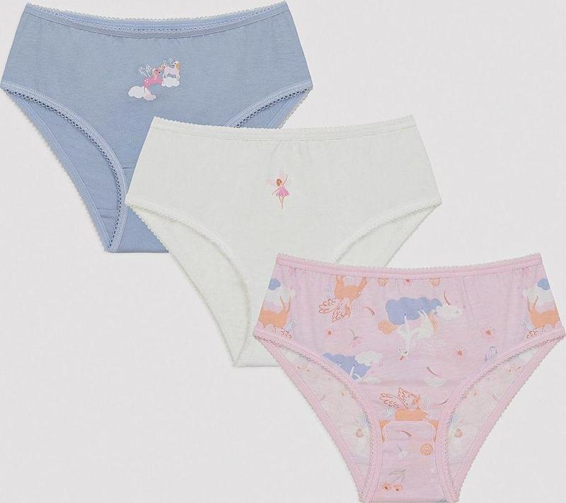 Kız Çocuk Fly 3'Lü Slip Külot
