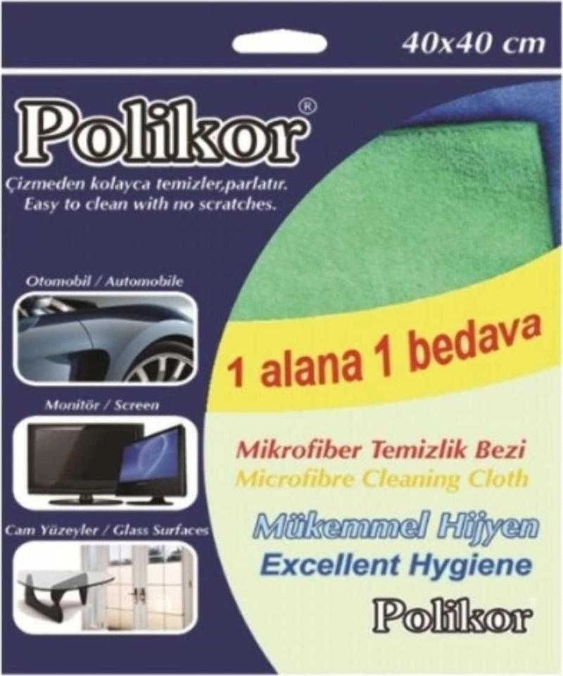 POLİKOR 40*40 MİKROFİBER BEZ 2Lİ