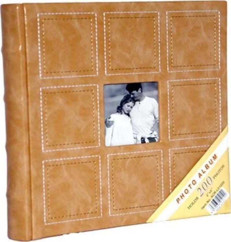 10x15cm 200 Fotoğraf Kapasiteli Lüks Pencereli Deri Fotoğraf Albümü
