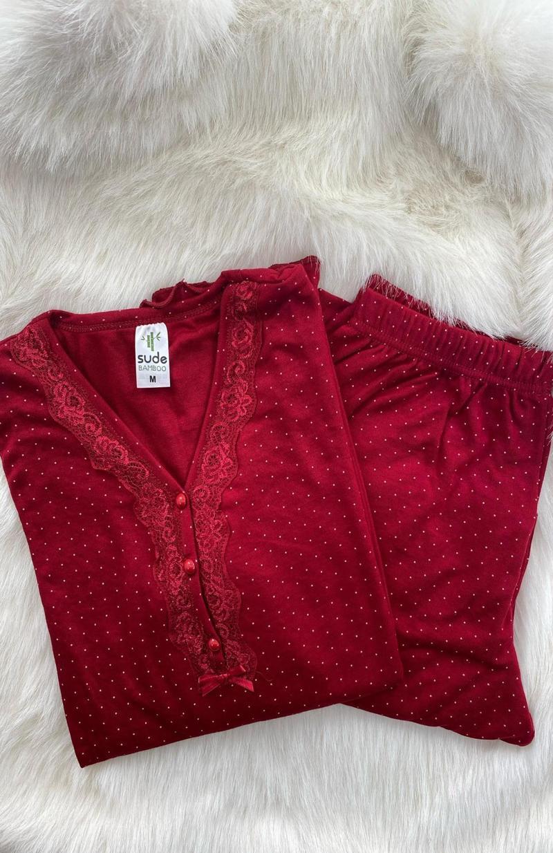 Kadın Bambu İnterlok Uzun Kol Pijama Takımı Sude - P301-931