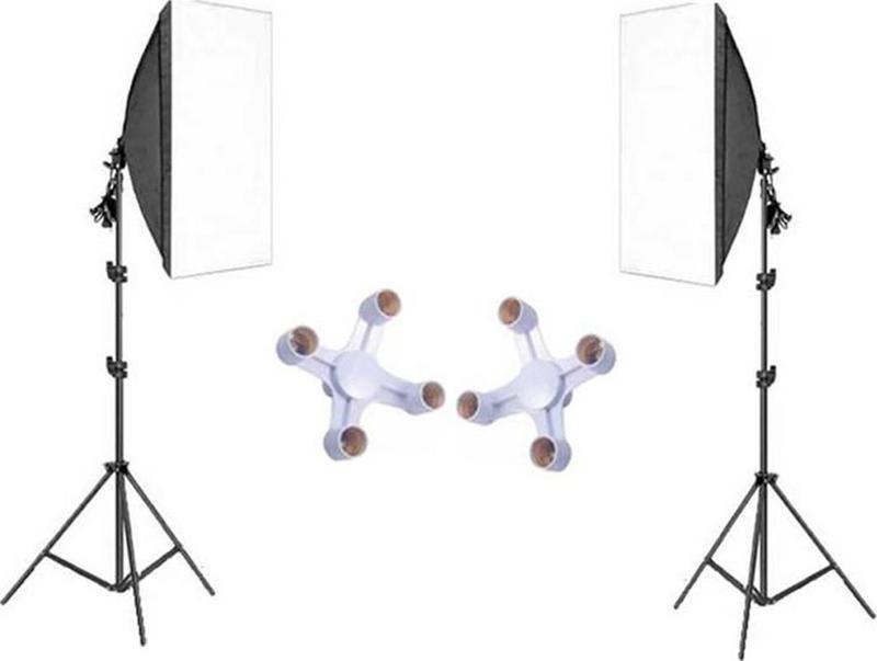 Softbox 50x70cm 4 Duylu Ikili Set Sürekli Işık Ürün Video Fotoğraf Çekimleri