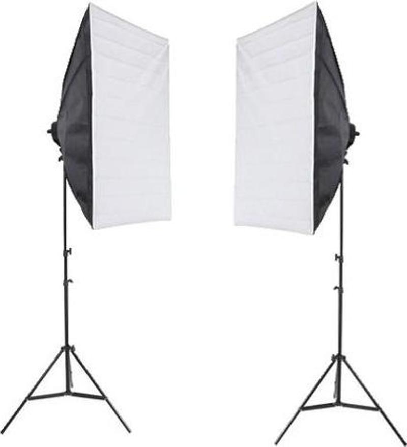 Softbox 50x70cm Tek Duylu Sürekli Işık Youtube Video Ve Fotoğraf Çekimi 2'li Set
