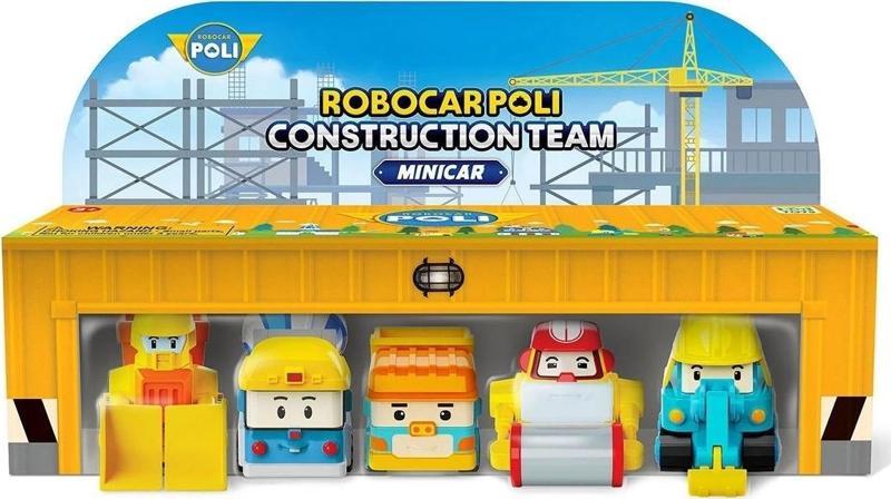POLI MRT-761 Robocar Poli Mini İnşaat Araçları 5li Set
