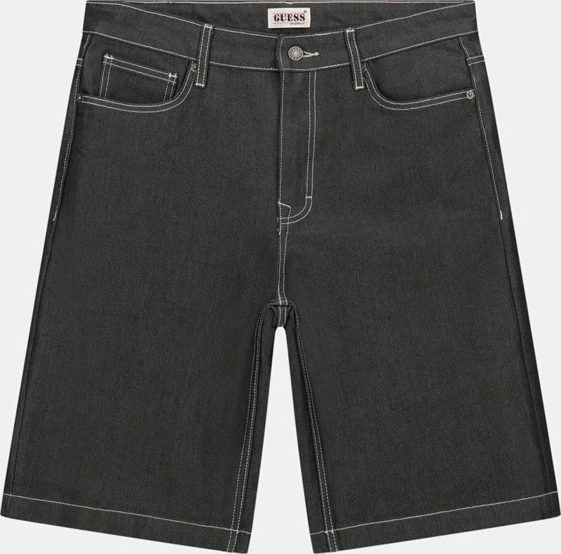Erkek Gri Bol Kesim Denim Şort