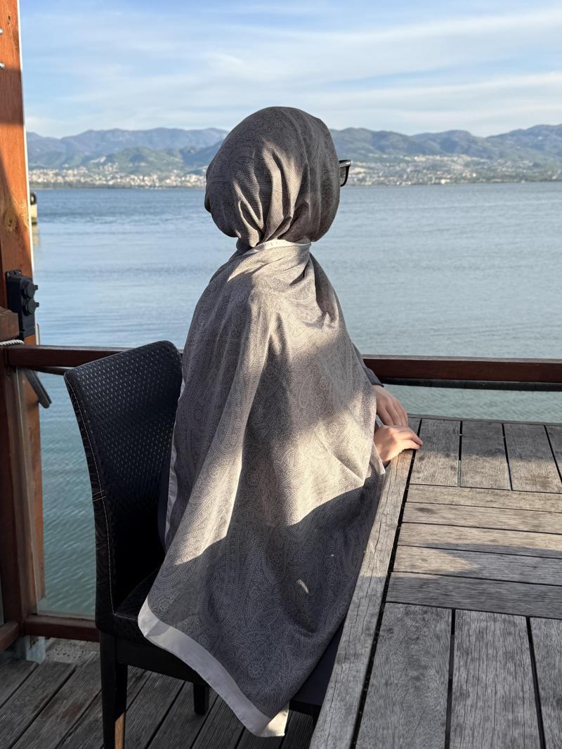 Pamuklu Soft İnci Desen Şal-Krem