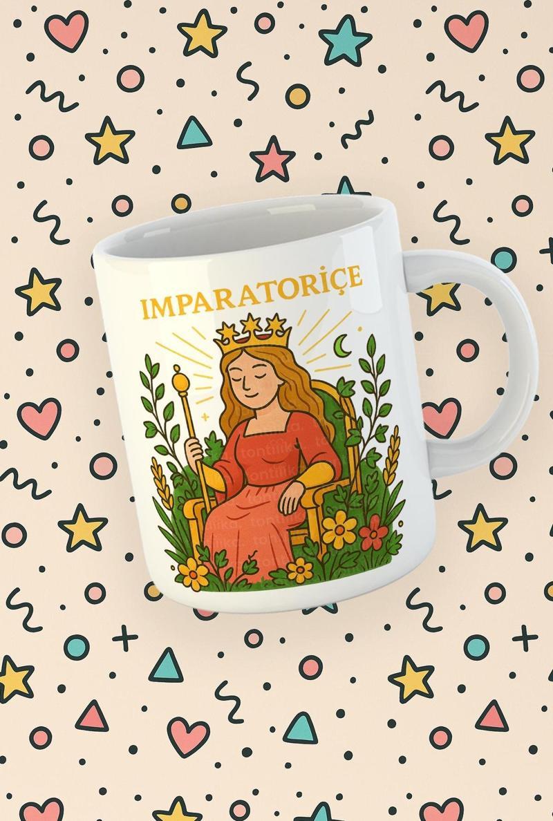 Kartura Koleksiyonu – Tarot İmparatoriçe Kartı Özel Tasarım Kupa Bardak
