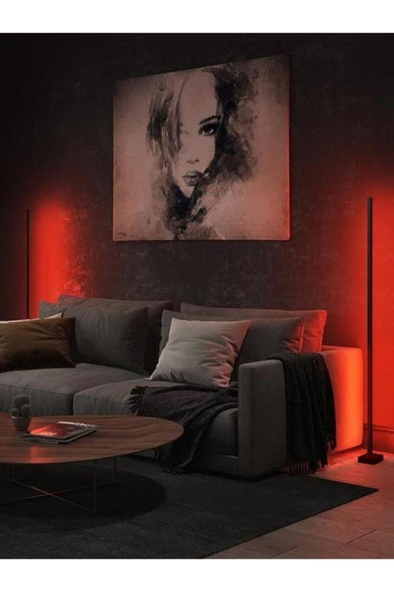2 Adet Dekoratif Köşe Led Lambader -Led Lamba Işık Sistemi - Full Rgb 256 Renk