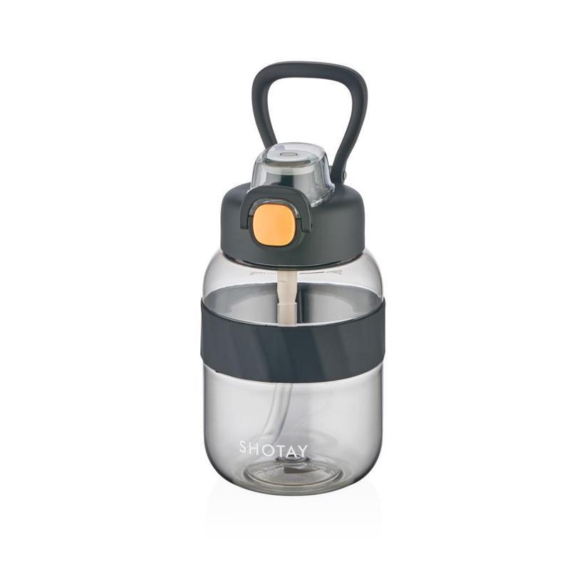 Pipetli Su Matarası Tritan Siyah 700Ml