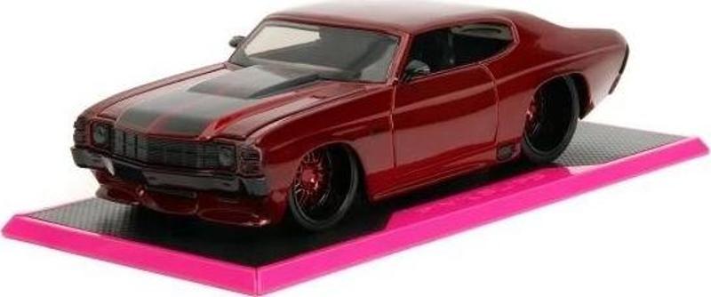 Pembe Slips 1:24 W7 1971 Chevy SS Die-Cast Araba