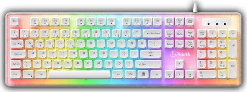 Paladin Mekanik Hisli Türkçe Rgb Beyaz Premium Gaming Kablolu Klavye