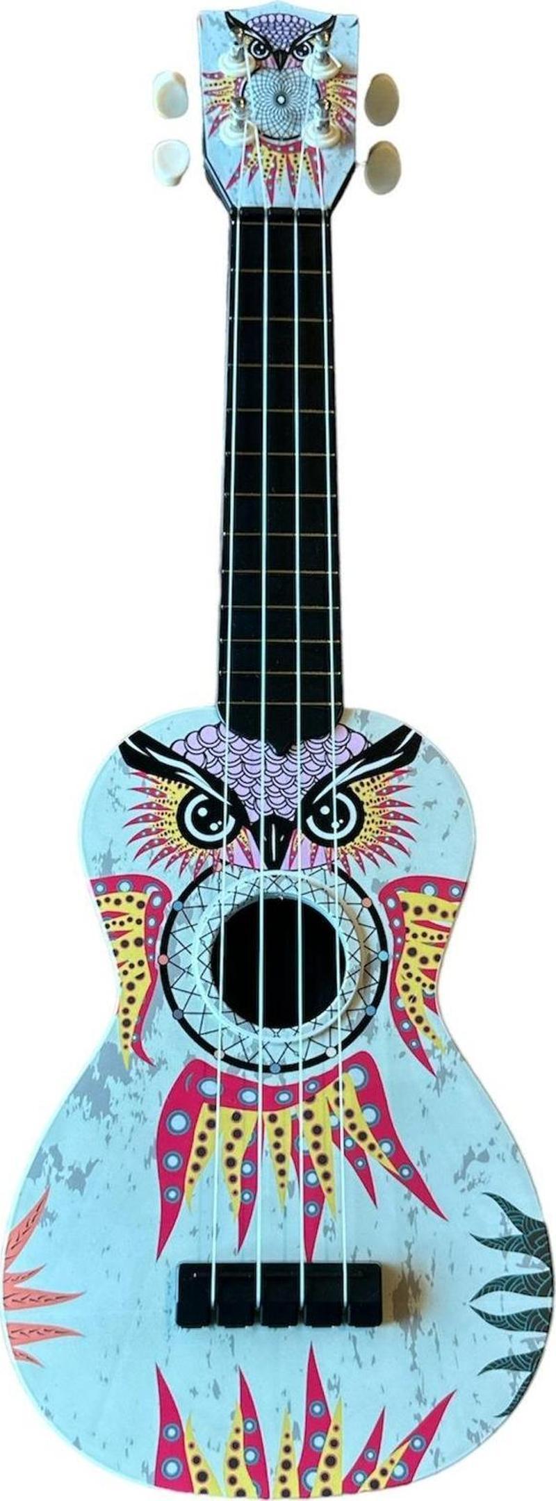 Soprano Ukulele Baykuş Desen Kapak