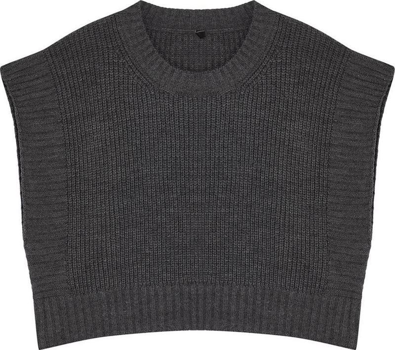 Stil Modern Kadın Crop Standart Kol Bisiklet Yaka Triko Süveter