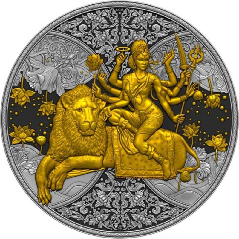 Durga Rutenyum 2023 Altın Kaplama Gümüş Sikke Coin