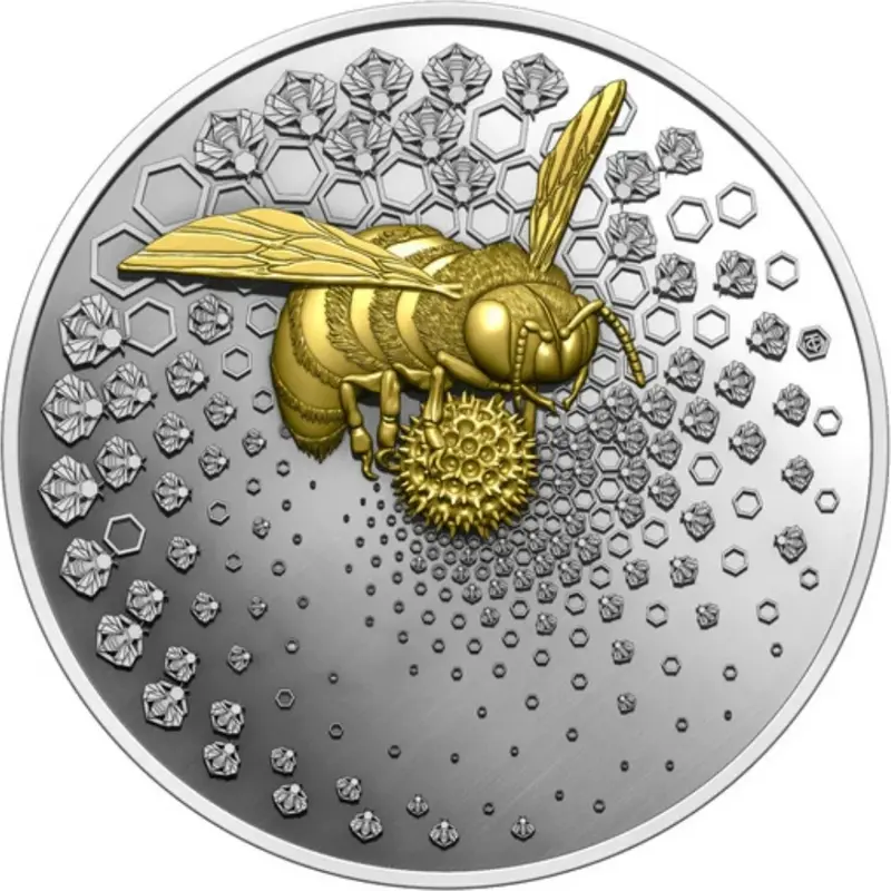 The Bee Dark 2023 Altın Kaplama Gümüş Sikke Coin