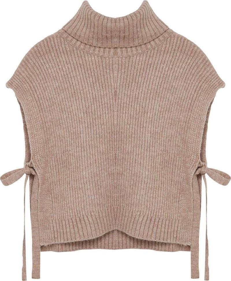 Stil Modern Kadın Crop Standart Kol Balıkçı Yaka Yumuşak Dokulu Triko Süveter