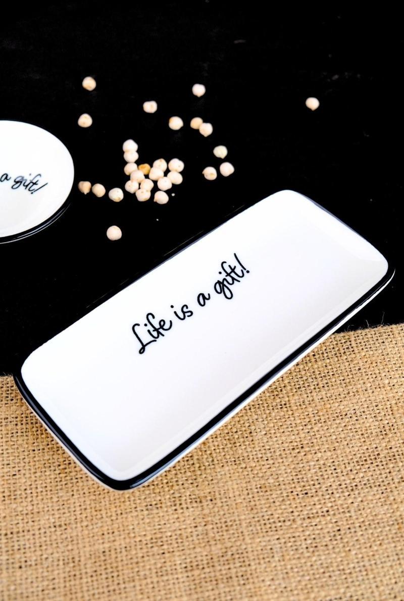 Motto Gift Kayık Tabak Tekli 22x22x1cm