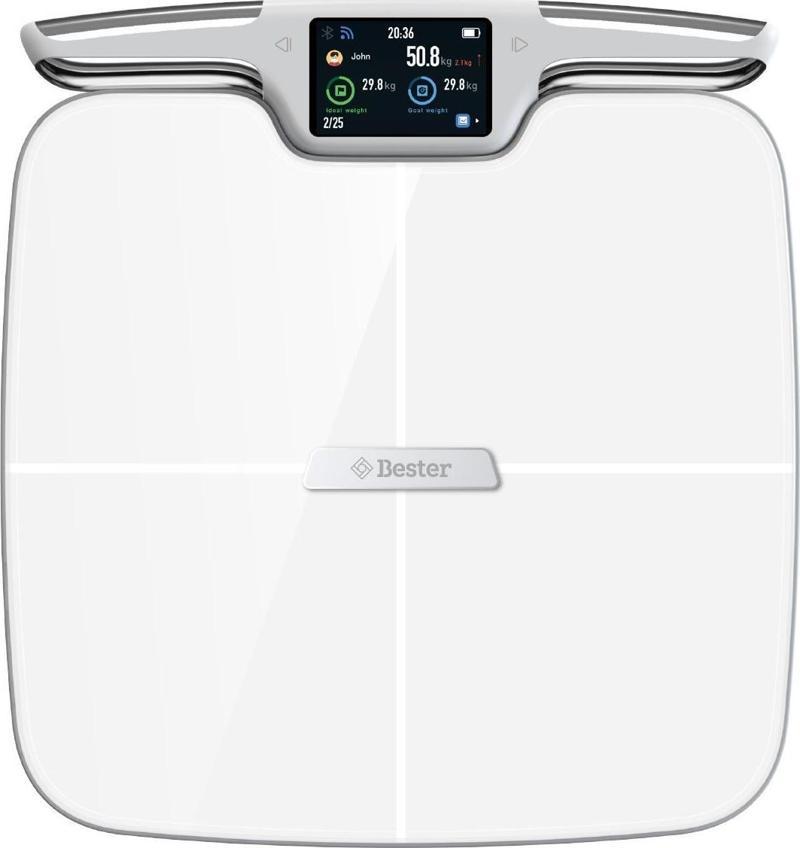 BS9250 8 Elektrotlu Akıllı Tartı – ITO Kaplamalı Segmental Analiz, 3.5” TFT Ekran, WiFi + Bluetooth, 56 Ölçüm, 800 mAh Batarya