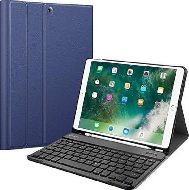 Apple iPad Pro 9.7 inç Kılıf Yatay Standlı Kalem Bölmeli Bluetooth Özellikli Türkçe Q Klavyeli Kılıf