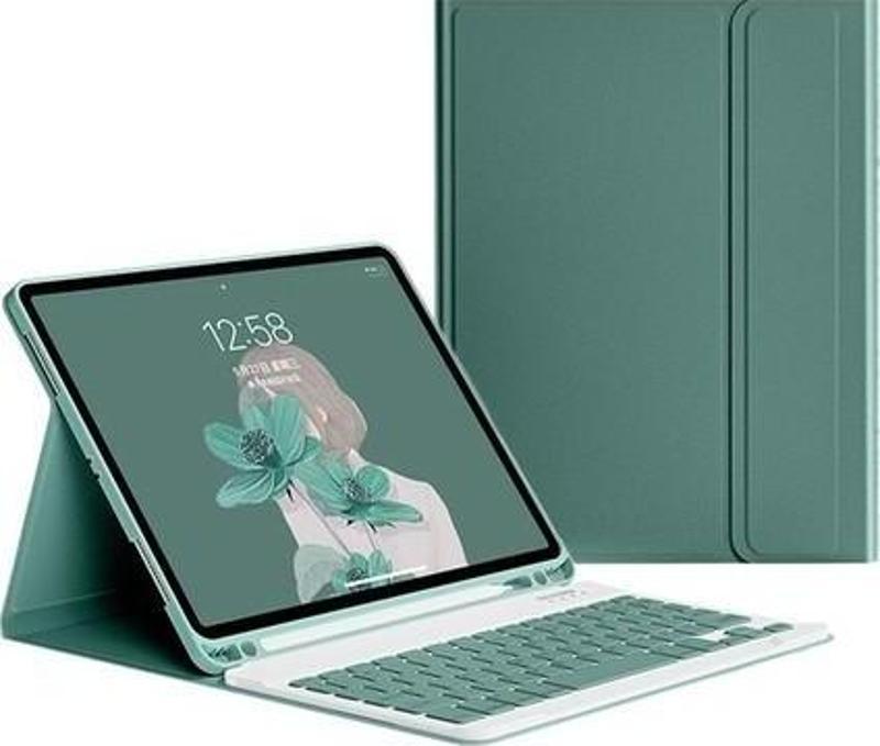 Apple iPad 7.Nesil 10.2 inç Kılıf Yatay Standlı Kalem Bölmeli Bluetooth Özellikli Türkçe Q Klavyeli Kılıf