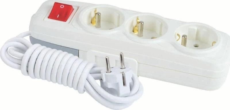 F270E 3'lü Anahtarlı Grup Priz 10 Metre – Çocuk Korumalı Uzatma Priz