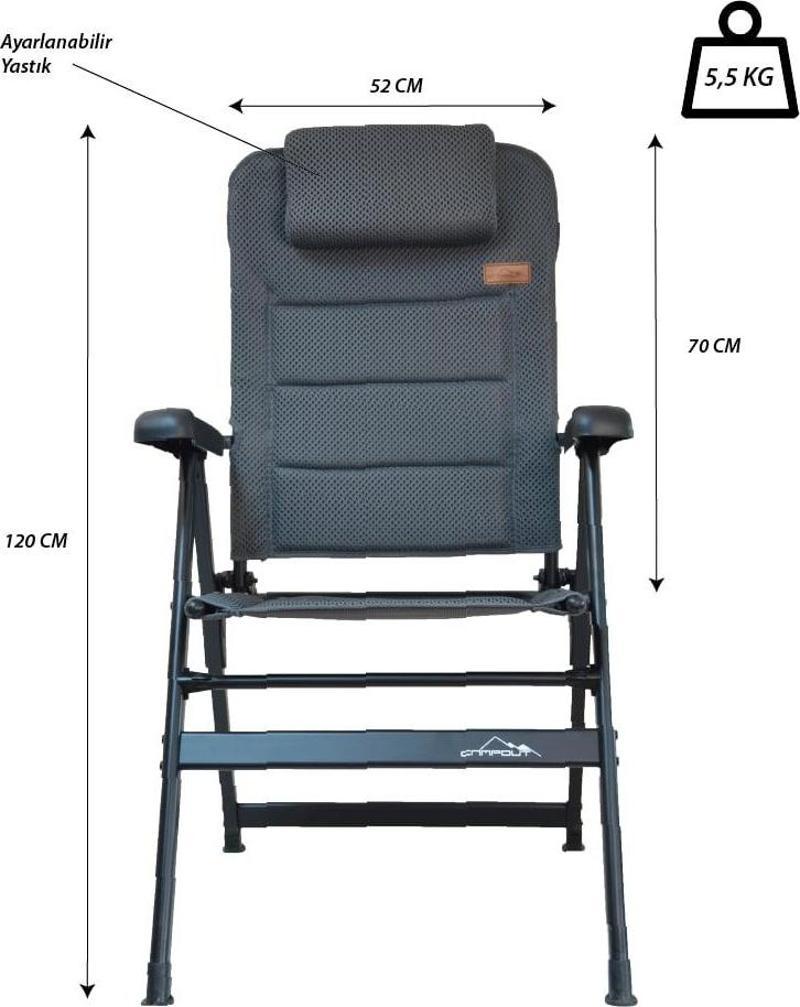CAMPOUT AYARLANABİLİR YASTIKLI KAMP SANDALYESİ