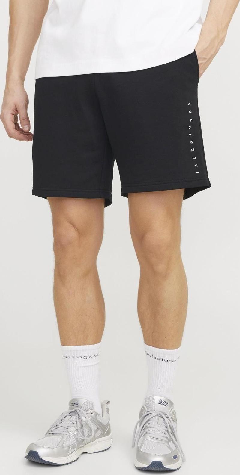 Sweat Shorts Günlük Pamuklu Siyah Erkek Şort - 12248831