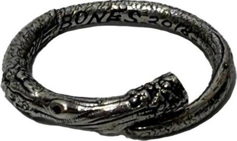 Carve Bones Dal Motifli Gümüş Yüzük 5,35 Gram