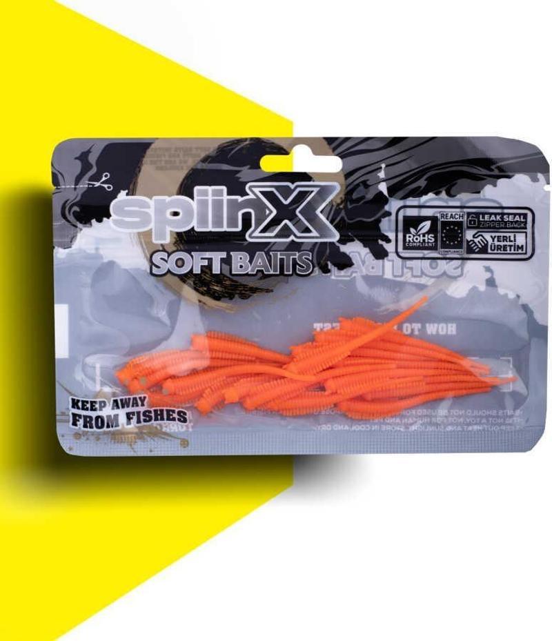 SPIINX SANDWORM SİLİKON 6CM 18P UV ORANGE