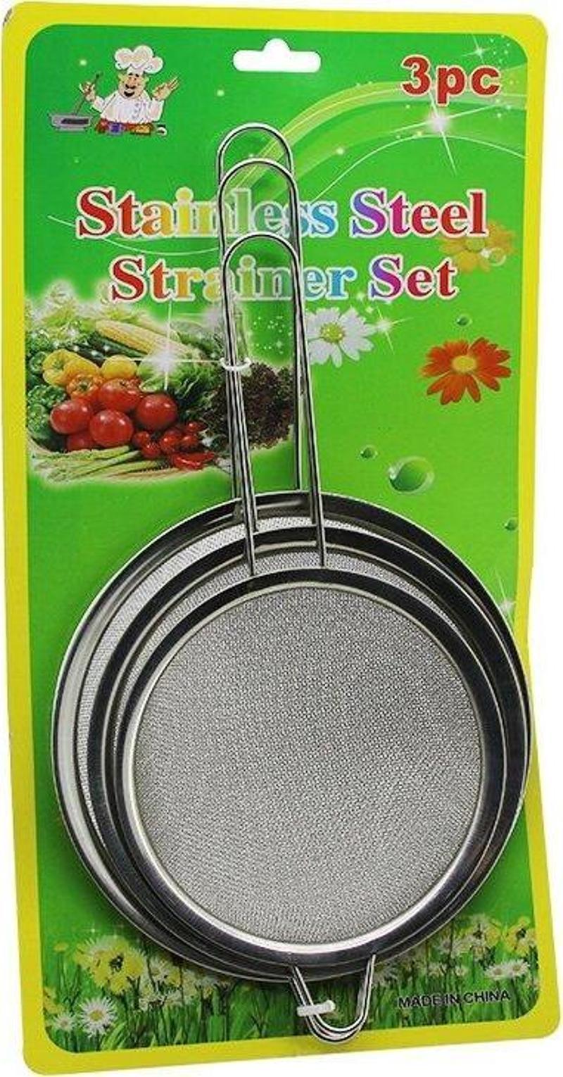 3PCS   16-18-20CM   TEL SÜZGEÇ   METAL ÇERÇEVE - SAP (2818)