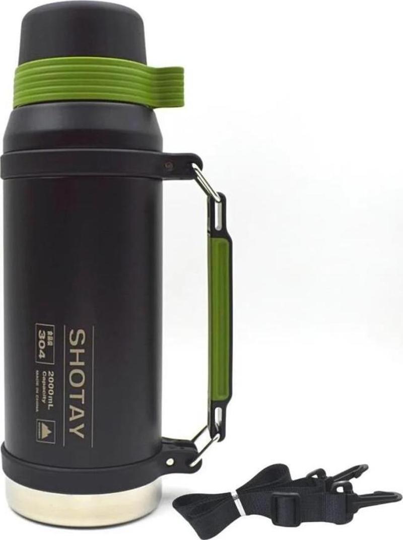 Çelik Termos Camper Large 2000Ml Siyah